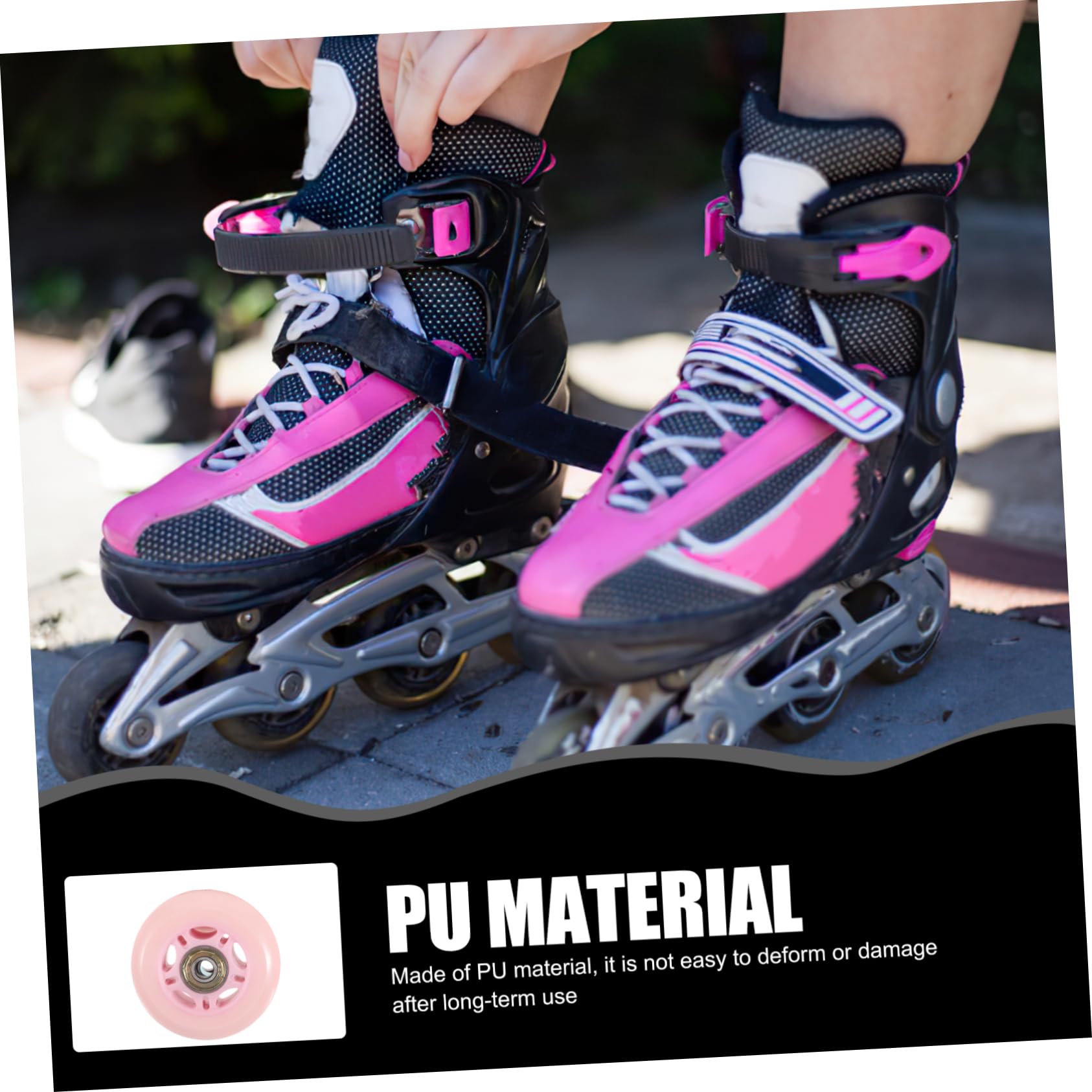 OHPHCALL Roller Skate Replacement Wheels 4pcs Pu Skate Wheels Bright and Decorative for Boys and Girls Adults