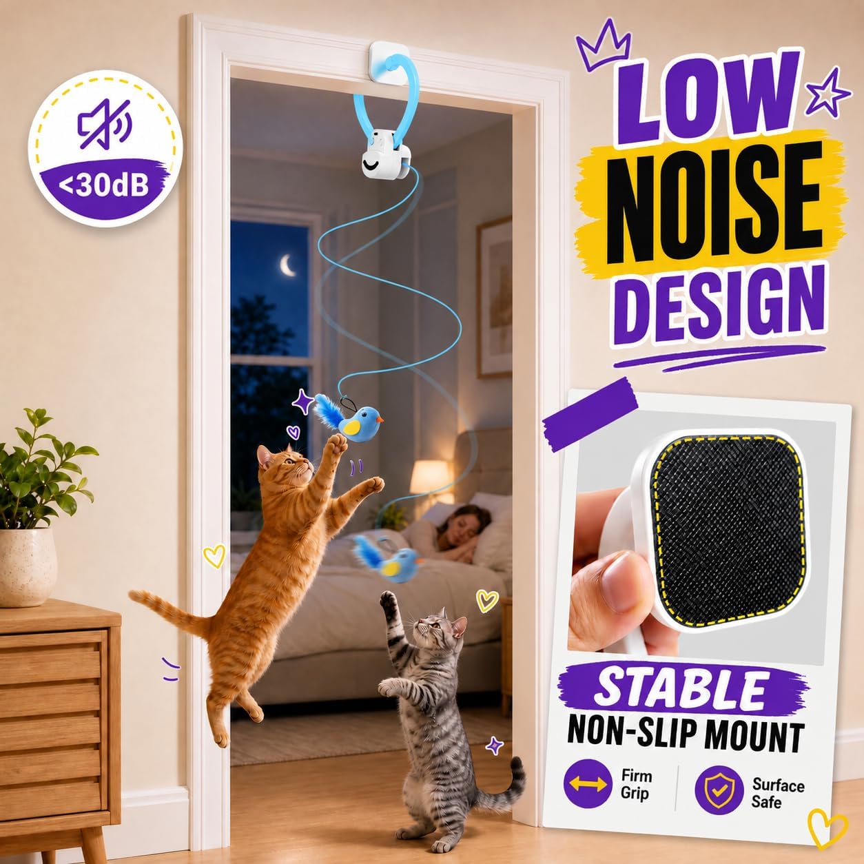 Interactive Cat Toys for Indoor Cats, Clip-On Automatic Flying Bird thumbnail