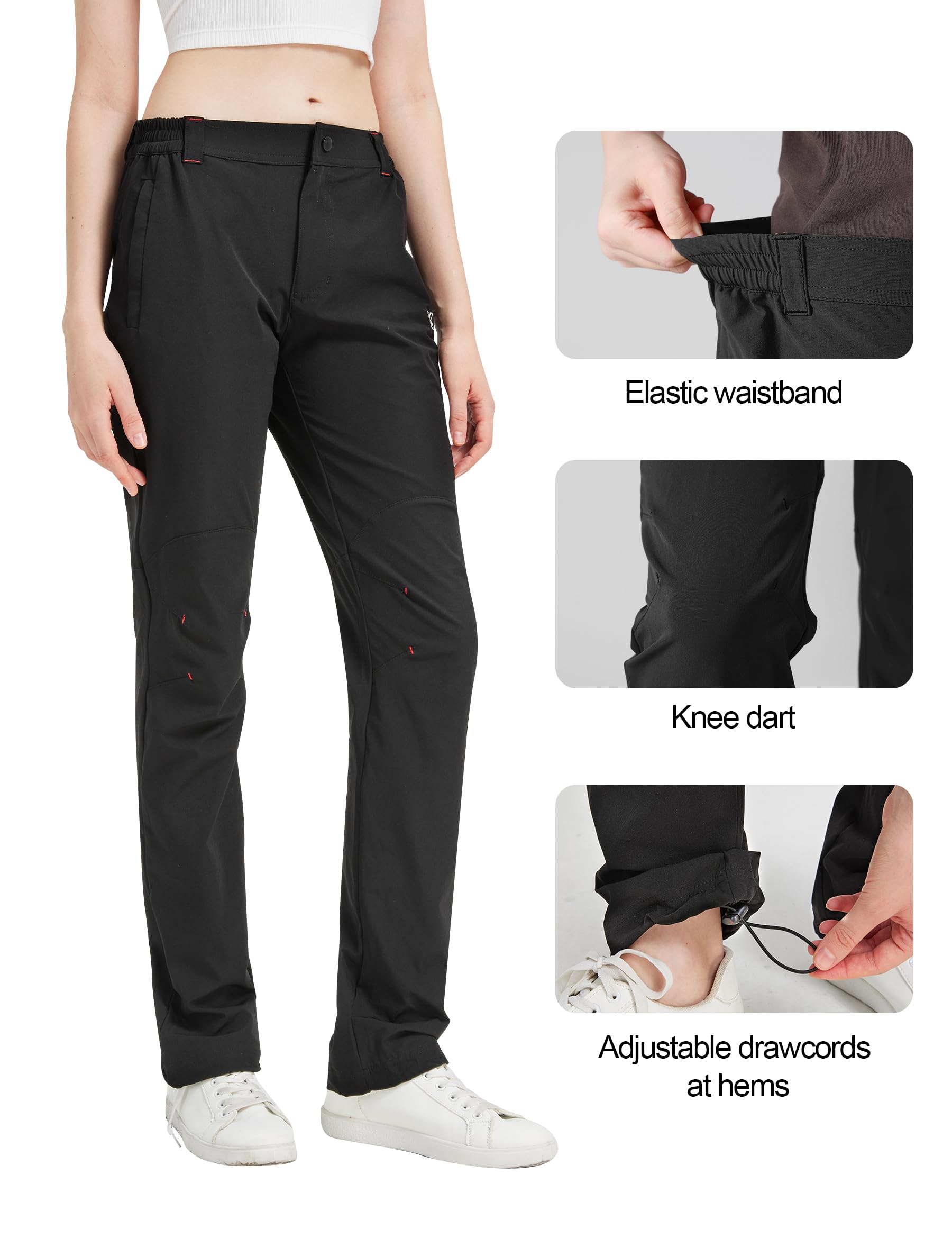 KUTOOK Pantalones Senderismo Mujer Transpirable Pantalones de Acampada y Marcha para Mujer Ligero Trekking Deportivos al Aire Libre