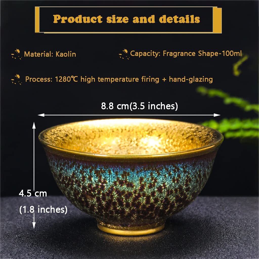 Prosty kubek do herbaty, domowy ceramiczny zestaw do herbaty zestaw do herbaty, Jianzhan Filiżanki do herbaty Jianzhan Klasyczny styl Chino złoty piekarnik filiżanka do herbaty