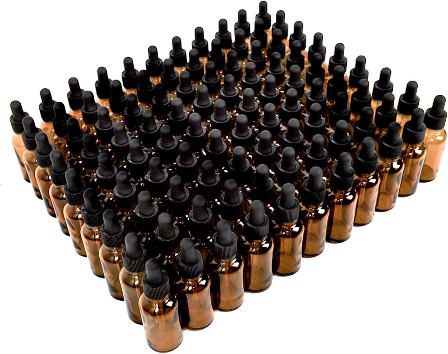Rocinha 2oz Glass Dropper Bottle,80 Pack Amber Glass Bottles with Glass Droppers and Black Cap for Essential Oils, Lab Chemicals, Perfumes