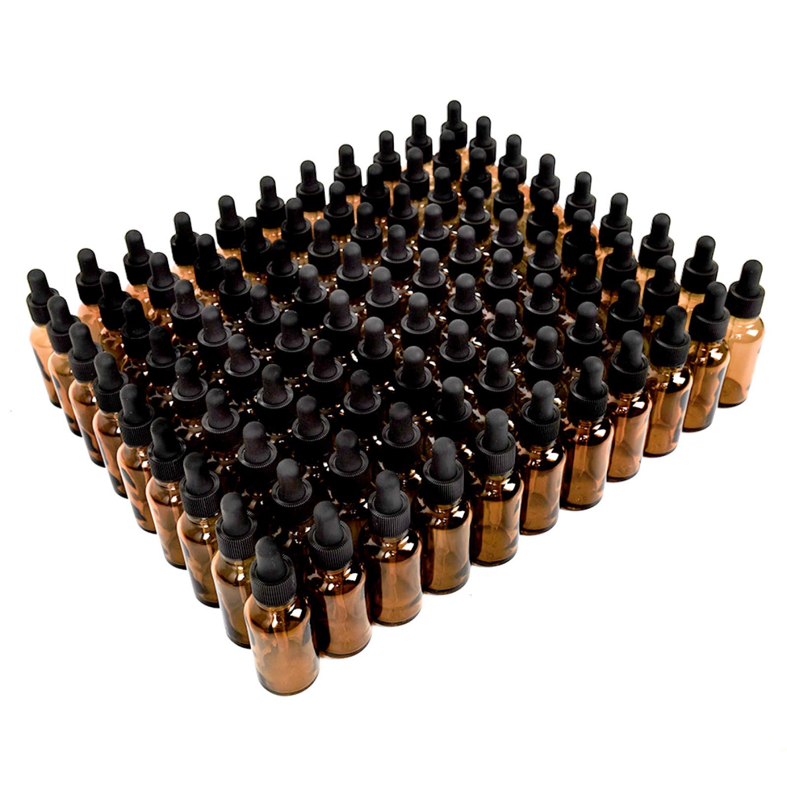 Rocinha 2oz Glass Dropper Bottle,80 Pack Amber Glass Bottles with Glass Droppers and Black Cap for Essential Oils, Lab Chemicals, Perfumes