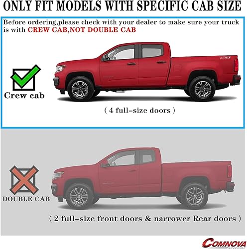 Miniatura 3 de COMNOVA AUTOPART Estribos de aluminio compatibles con Chevy Colorado/GMC Canyon Crew Cab 2015-2026. Barras de escalones laterales Colorado de 6.5