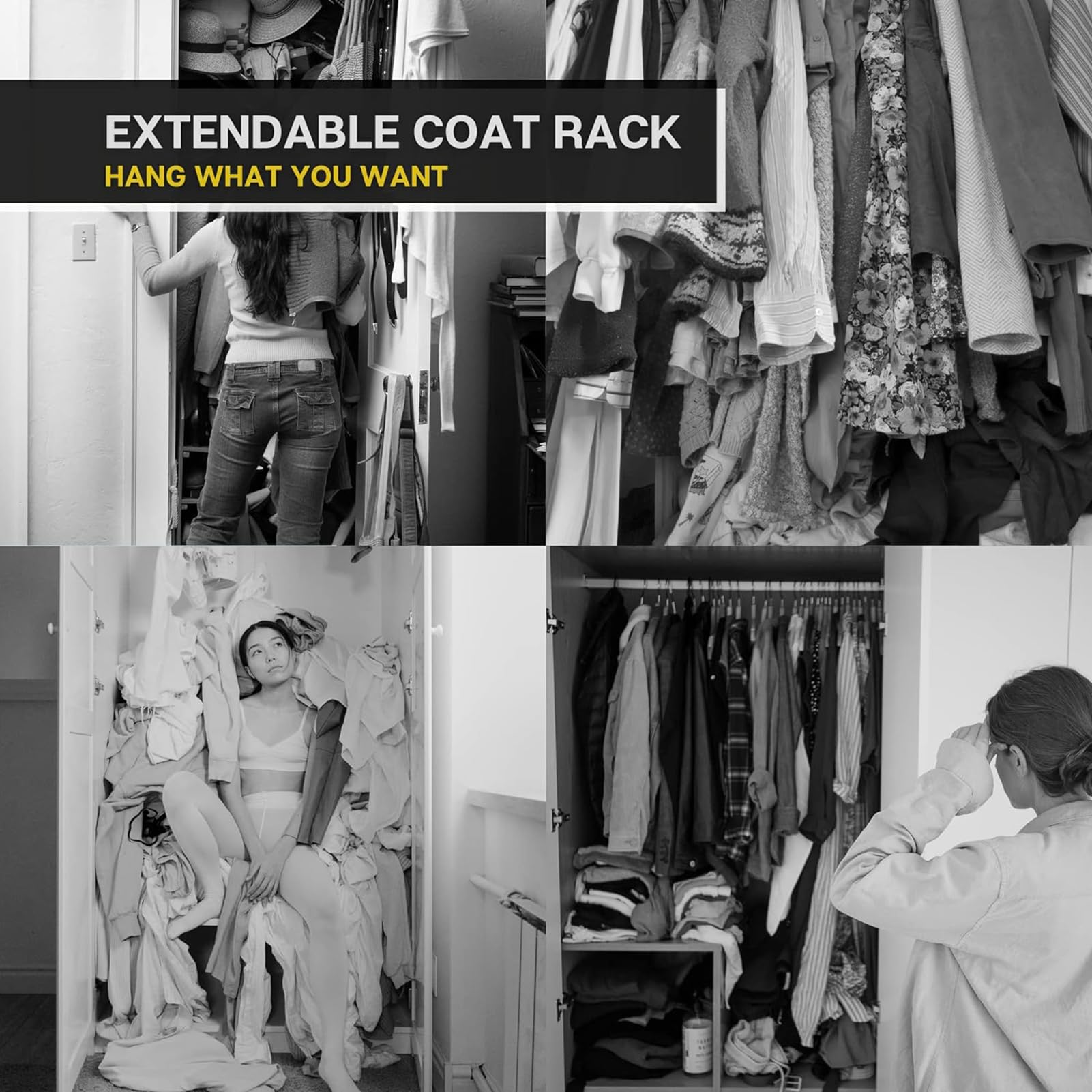 460mm, Panier De Garde-Robe, Tringle Habits Extractible, Cintres Polyvalents Antidérapants, Panier De Stockage De sous-Vêtements Et De Chaussettes, Cintre À Enfiler Monté sur Le Dessus