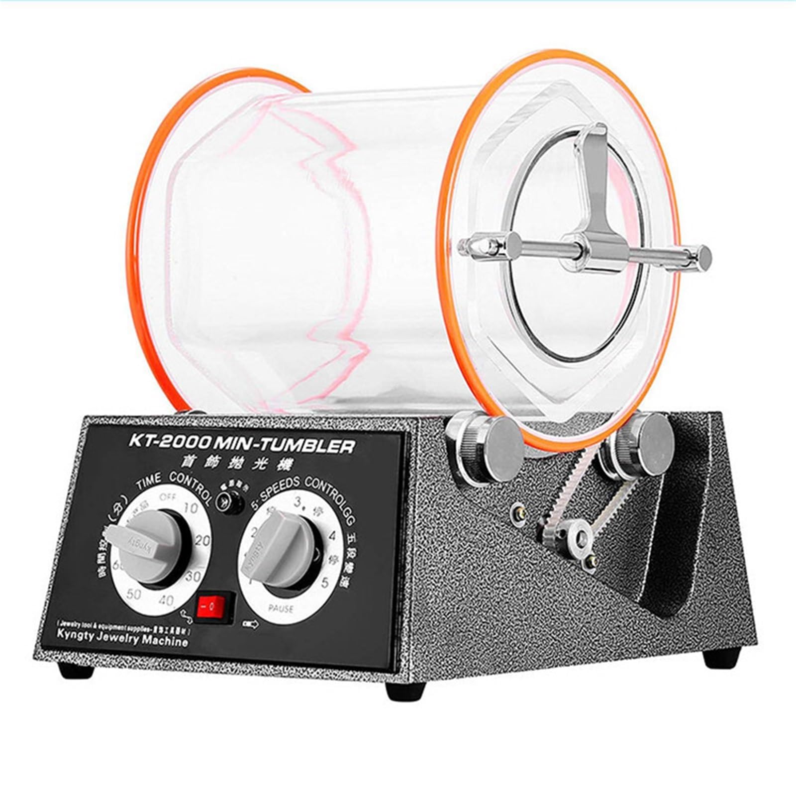 JVDDI KT-2000 Jewelry Polisher Tumbler 5Kg Mini Polisher Tumbler Rotary Tumbler Surface Polisher Jewelry Polishing Finishing Machine