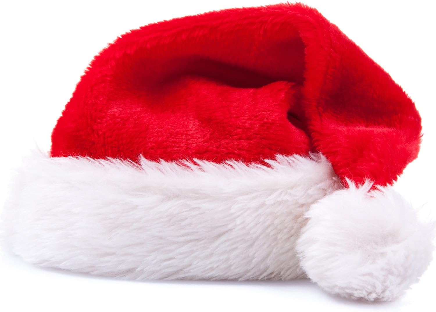 Plush Santa Hat for Christmas Party Xman Costume Classic Hat for Adult Red and White by NIOFEI