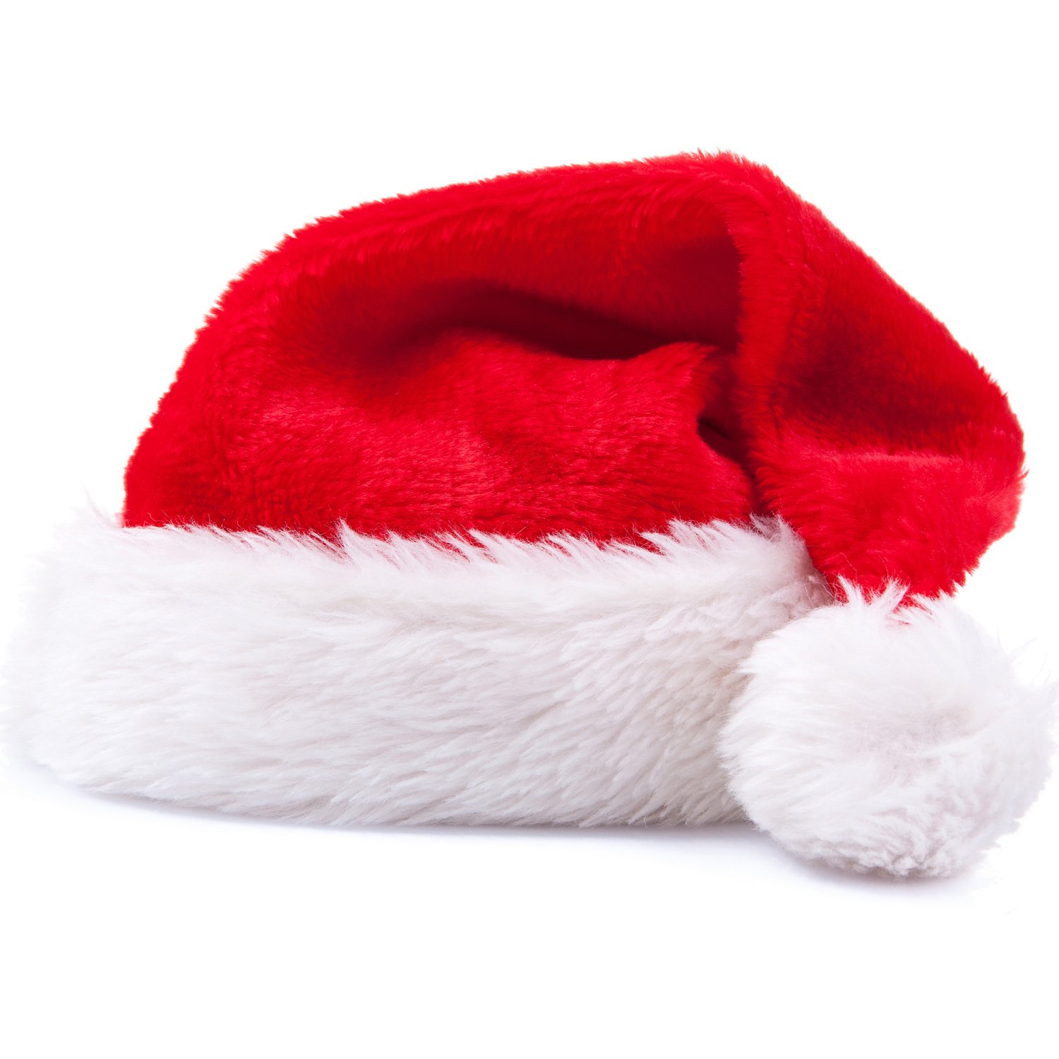 Plush Santa Hat for Christmas Party Xman Costume Classic Hat for Adult Red and White by NIOFEI
