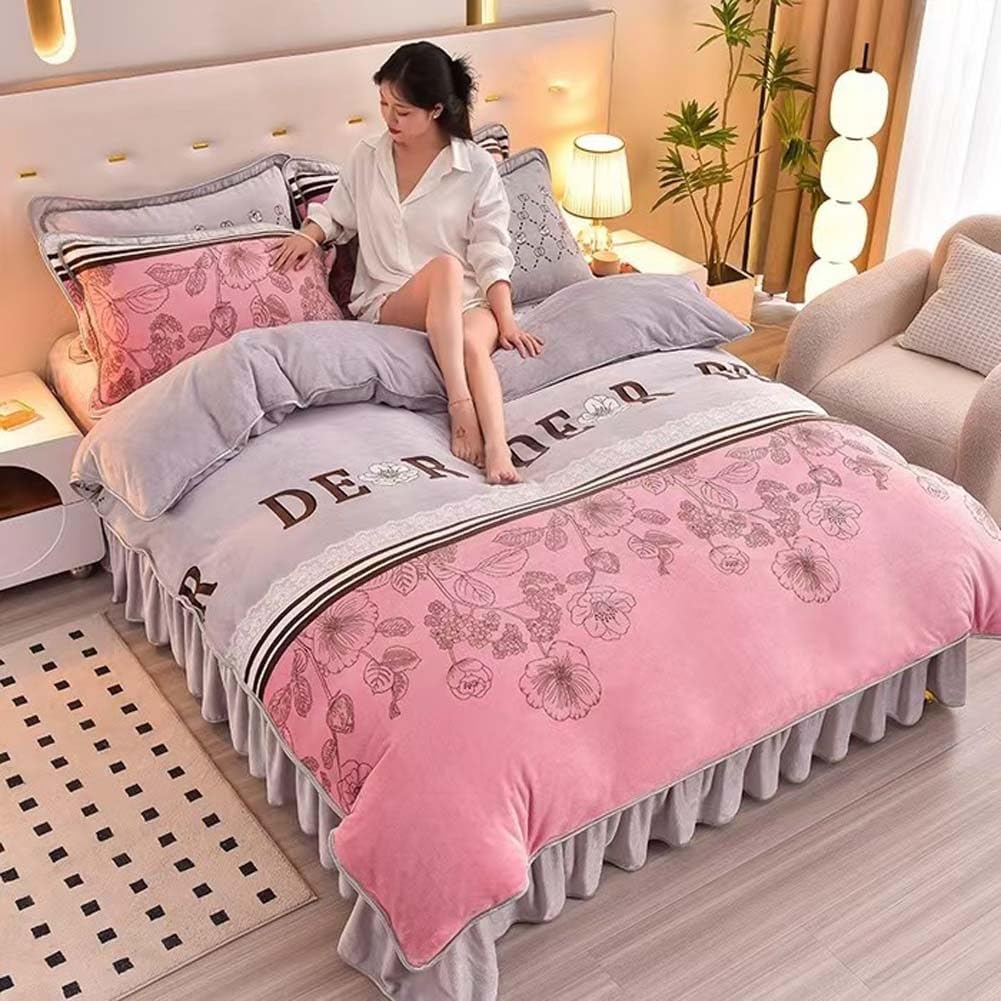 Ropa de cama King de 200x200 con funda de colchón con sábana y cubrecama antipolvo