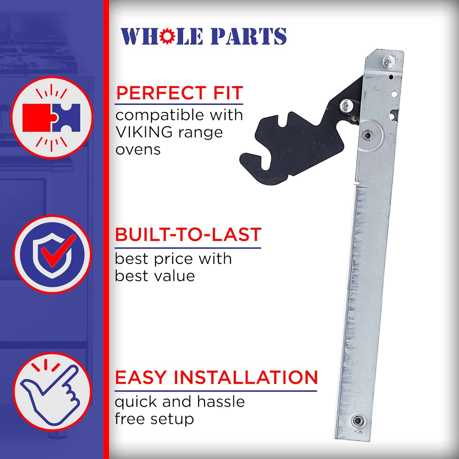 Upgraded Whole Parts Oven Door Hinge (Mansfield Red) Part # 023799-000 - Replacement & Compatible with Some Viking Ovens and Ranges - Replaces 023799-000 - Non-OEM Appliance Parts & Accessories
