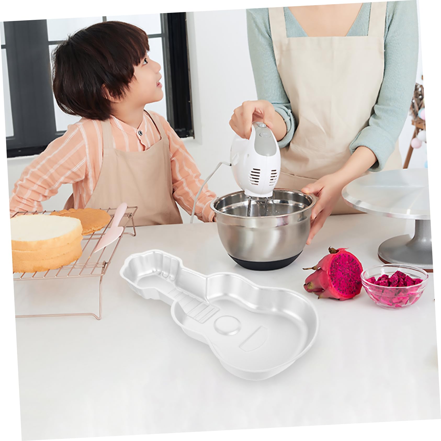 ABOOFAN Moule à gâteau en forme de guitare en aluminium antiadhésif
