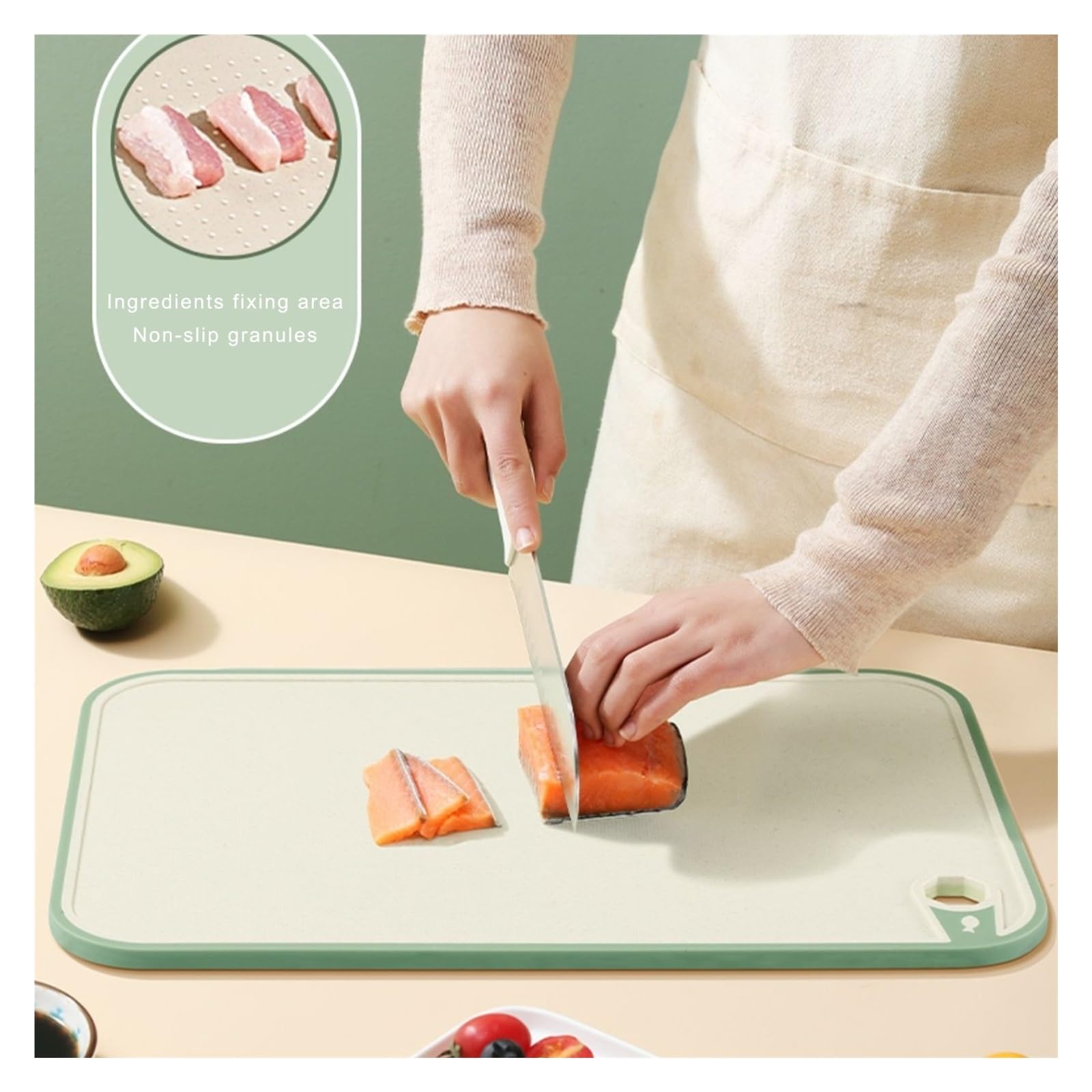 Tabla De Cortar De Doble Cara, Tablas De Cortar Fáciles De Limpiar Para La Cocina, Con Tabla De Cortar Antideslizante Abrasiva, Disponible Por Las Dos Caras, Agujeros Para Colgarla(Orange,41*27.6cm/16
