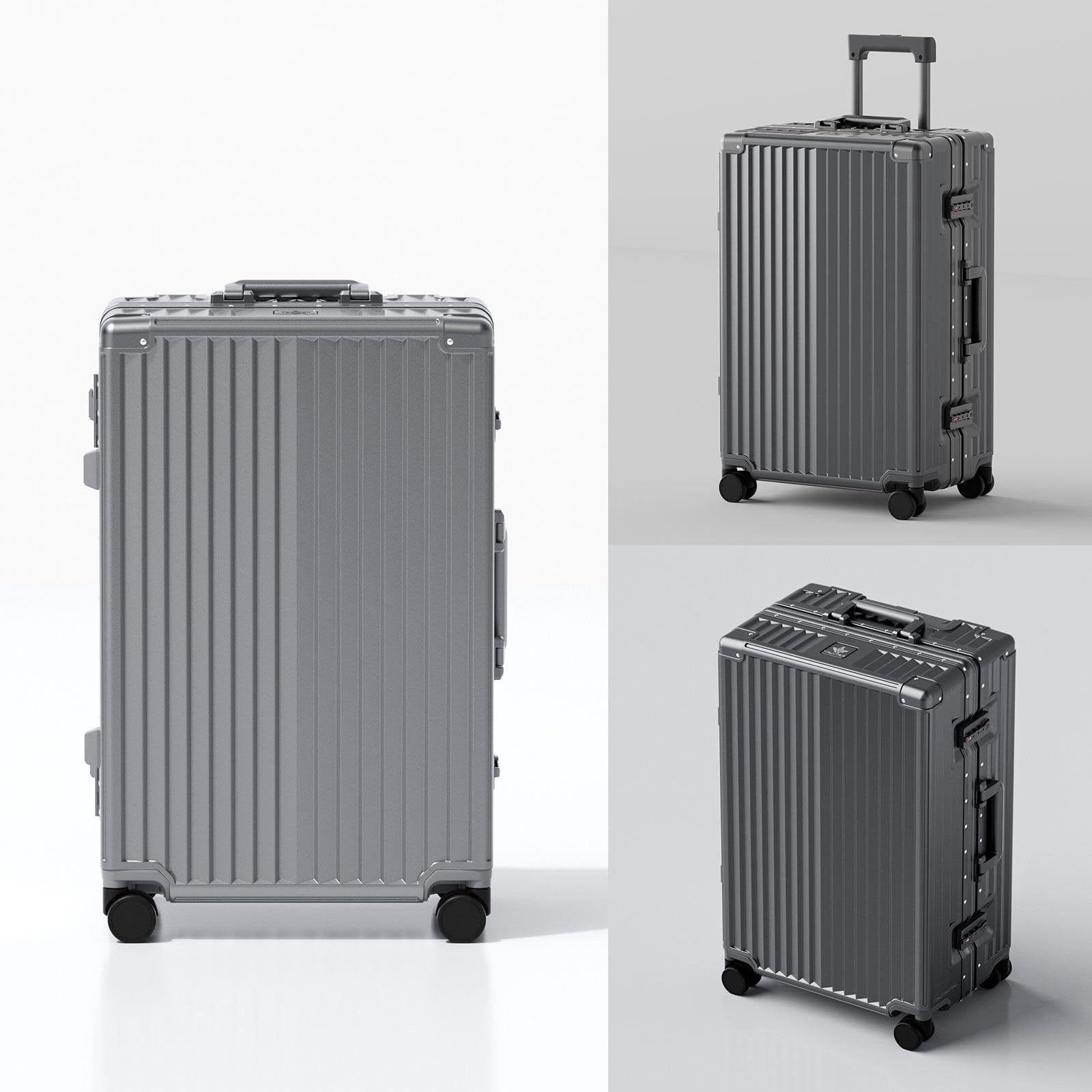 LEOVEN Valigia Trolley Rigido, LM-2098 Trolley Bagaglio a Mano, PC Rigido Guscio, Telaio in Alluminio, Rivestimento Interno Rinforzato e Ispessito, Serratura TSA, Ruota Silenziosa 360°, Resistente