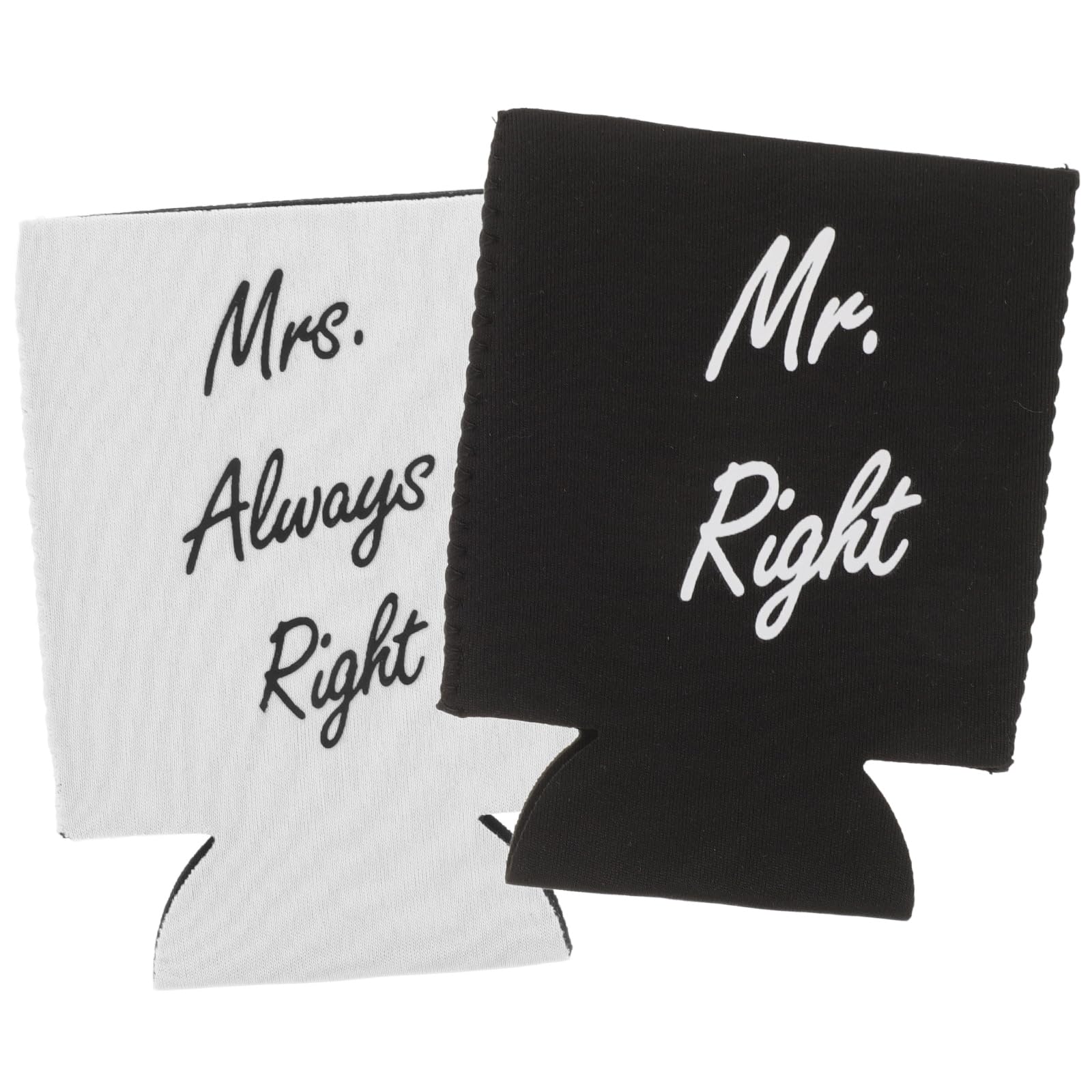 LUOZZY 2pcs Wedding Can Cooler Set Mr Right & Mrs Always Right Gifts Beer Can Coolies Couples Can Cooler Sleeves for Wedding Engagement Anniversary Bridal Showers Party Supplies
