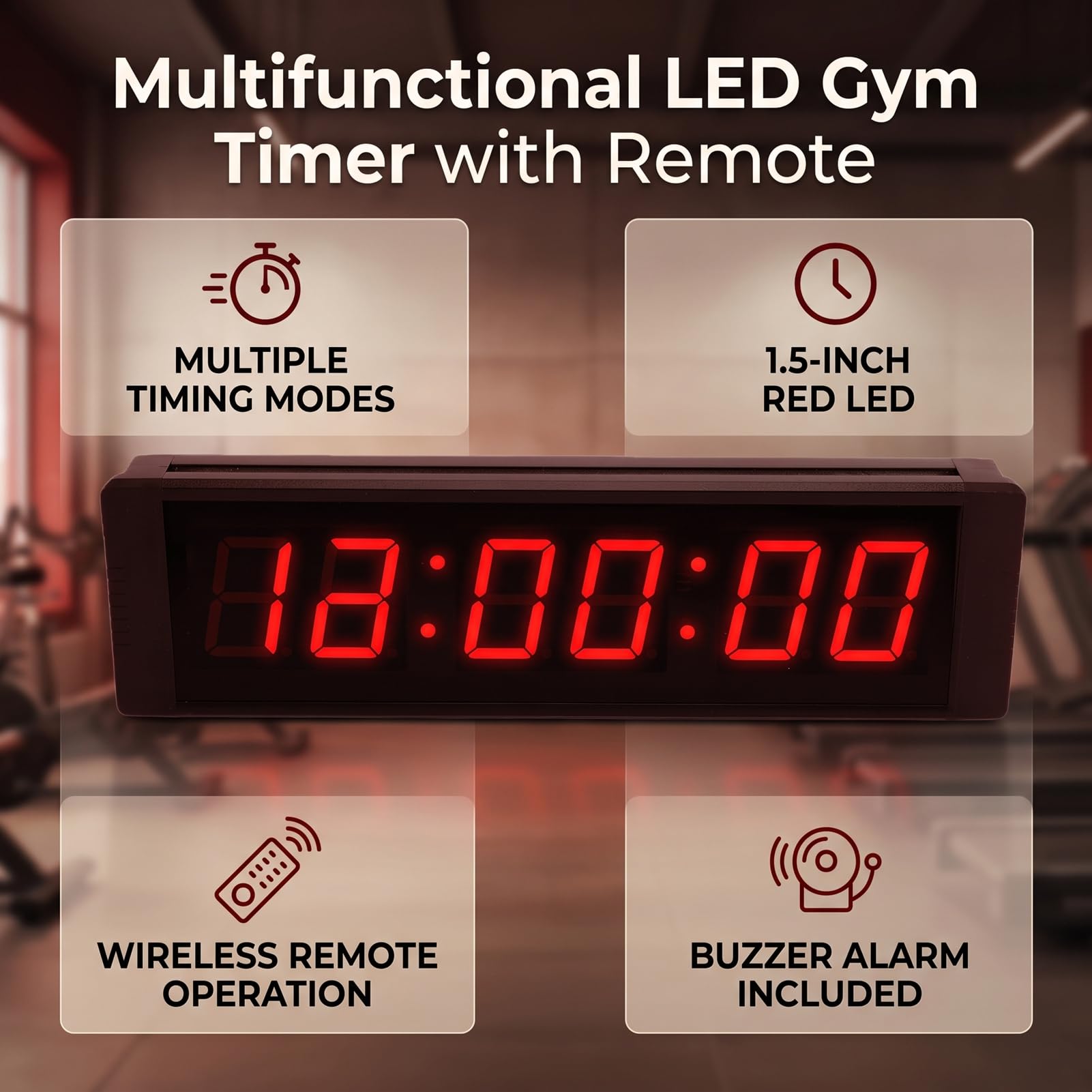 Hyuduo Minuteur de Gym LED Numérique, Chronomètre Compte à Rebours à 6