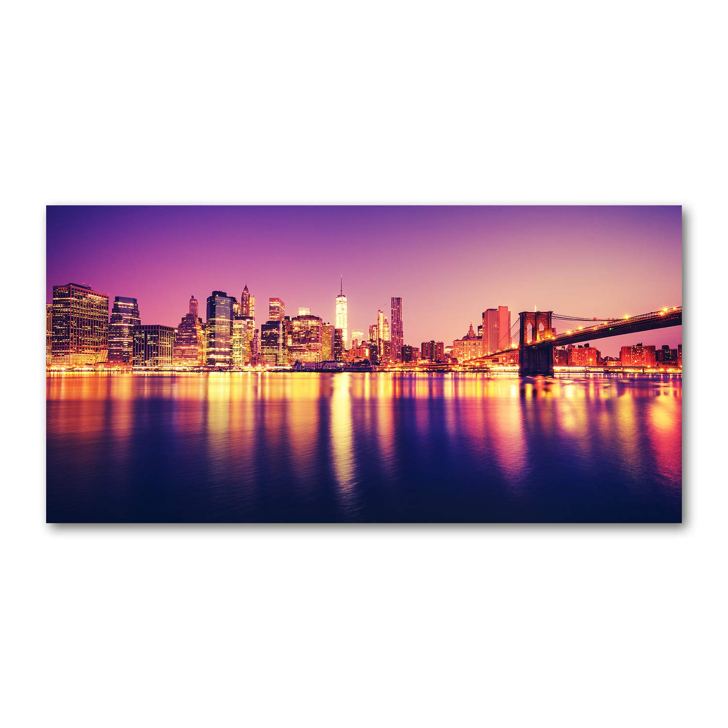 Tableau acrylique Manhattan New York 120x60cm deco murale salon moderne