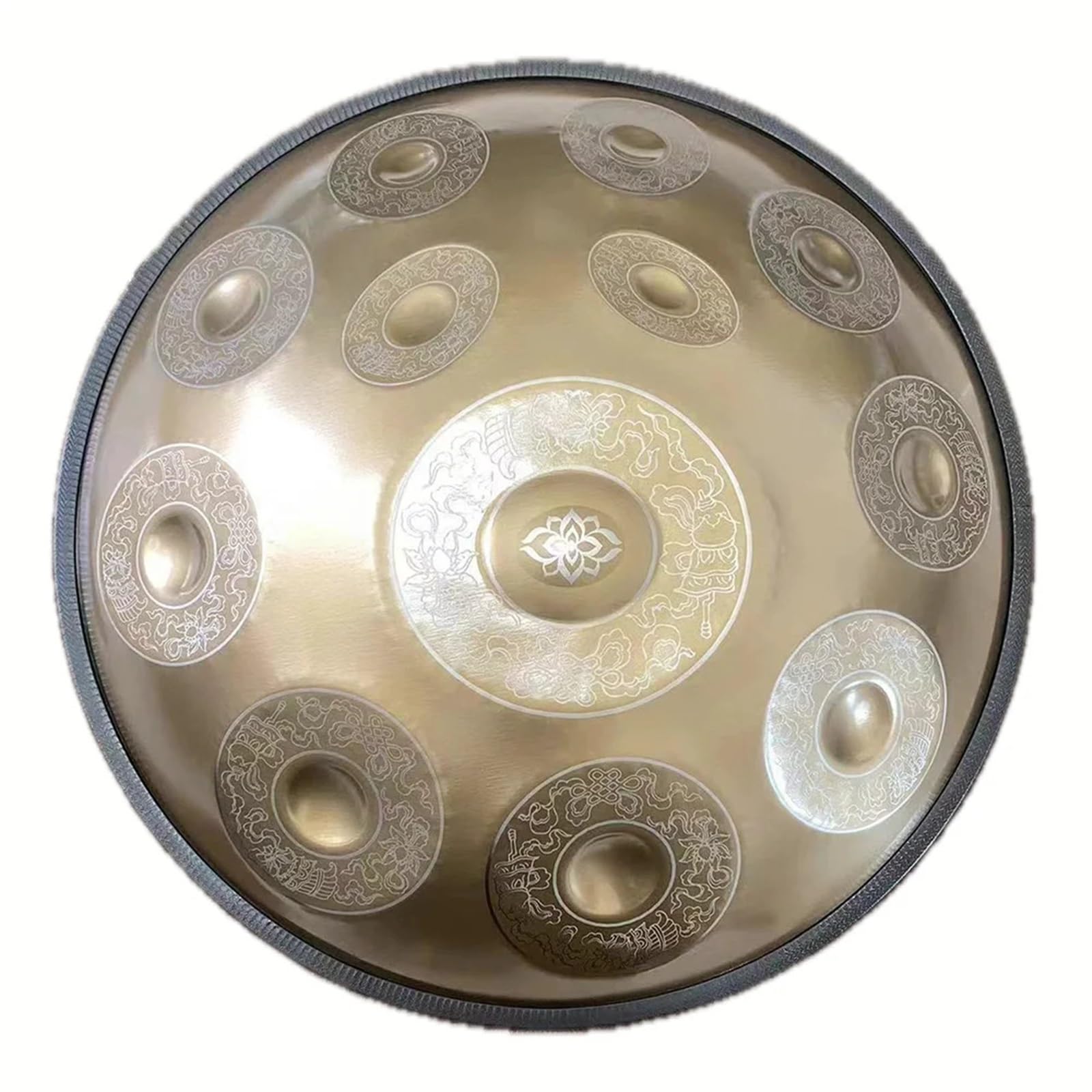 Bęben handpan 440/432Hz 12/10/9 nut 22 cale Carve en Bęben handpan D-moll Bęben stalowy Tongue Instrument perkusyjny dla początkujących Bęben ręczny (440Hz (10 nut))