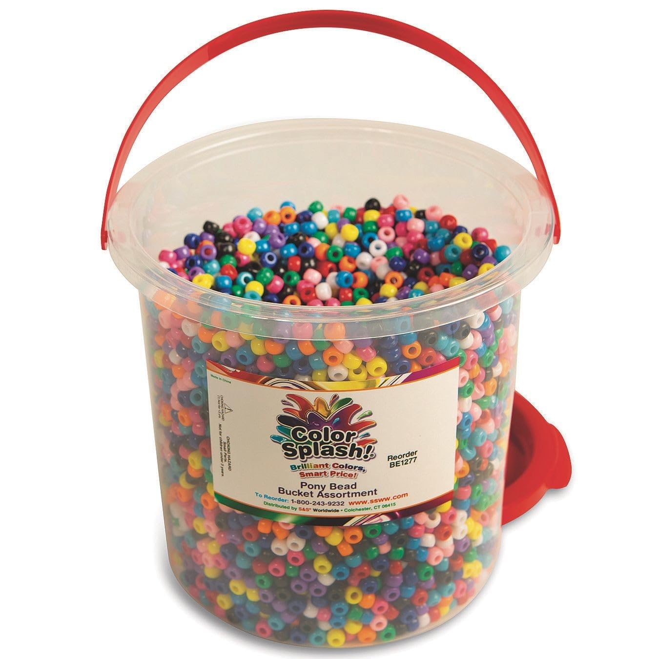Amazon.com: S&S Worldwide Color Splash Pony Bead Bucket, 4 lb