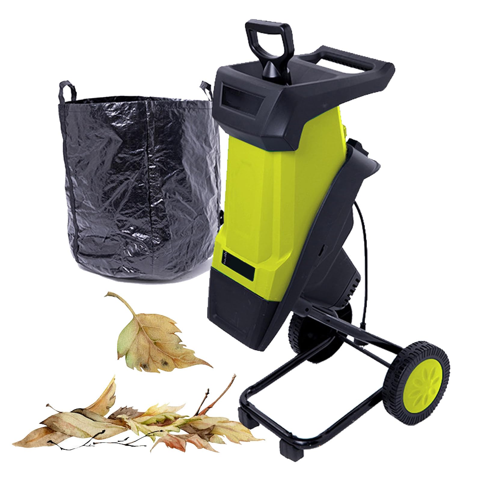 Trituradora eléctrica de madera de 2400W para ramas de 40mm con bolsa de 50L