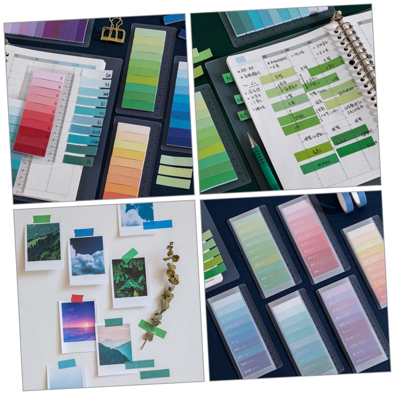 Uonlytech 12 Sätze Multi Funktionale Haftmarker Pastellfarben Transparente Buch Tabs Selbstklebende Seitenmarker für Büro und Zuhause pro für Notizen und Organisation