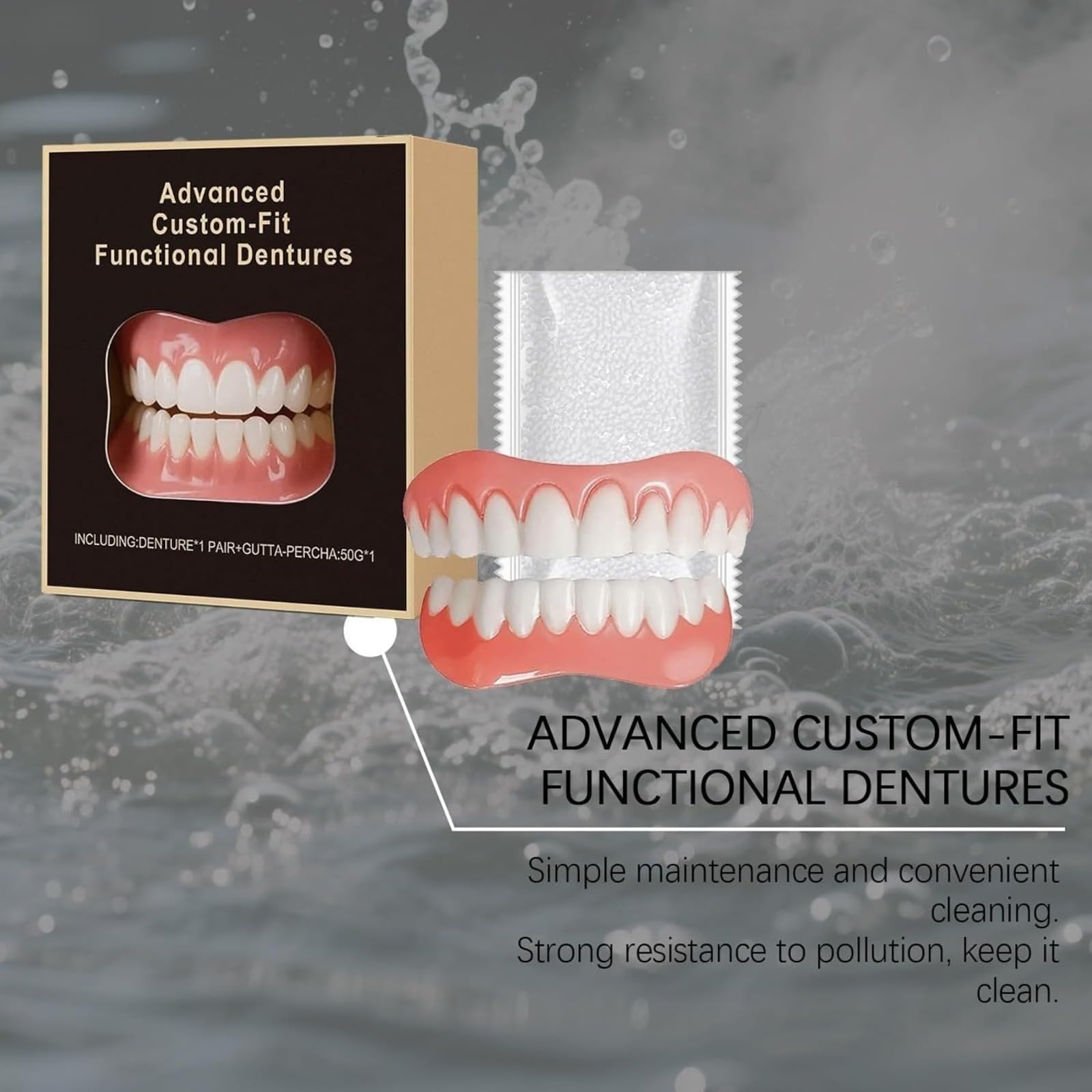 Prótesis dentales unisex de silicona, colocación rápida, embellecimiento de | Prótesis dental adaptable y cómoda, ajuste personalizado, restauración de la sonrisa, fácil de usar a diario.