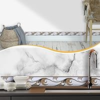 Vista 4 de YIFU LIFE Papel tapiz autoadhesivo para despegar y pegar, diseño moderno abstracto doradomarrónblanco extraíble para pared, bordes decorativos