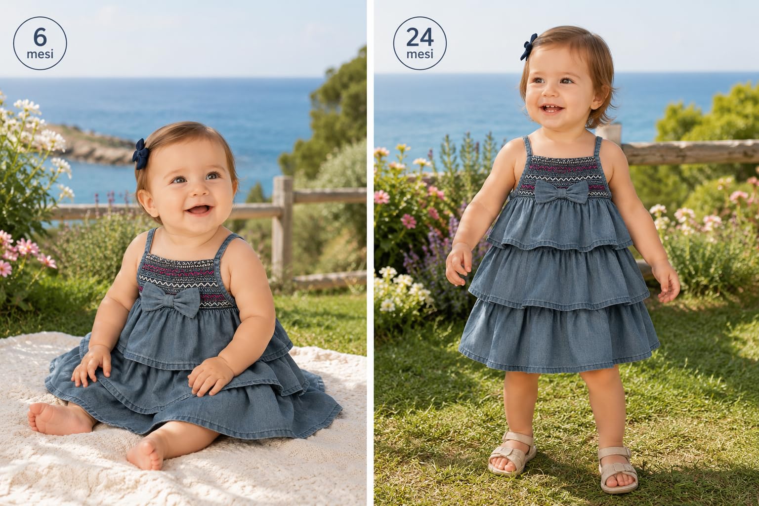 Mayoral Vestito Bambina in Cotone, Abito con Ricamo e Gonna a Balze, Stile Elegante per Primavera Estate