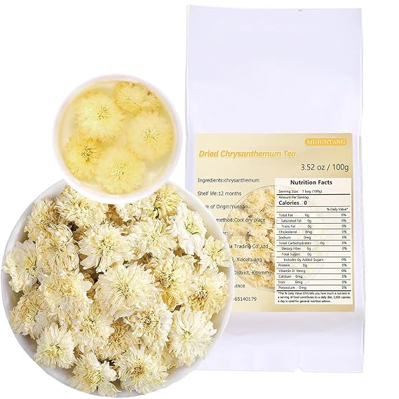 Chrysanthemum Tea 3.53 oz Dried Chrysantheum Flowers Loose Leaf Tea