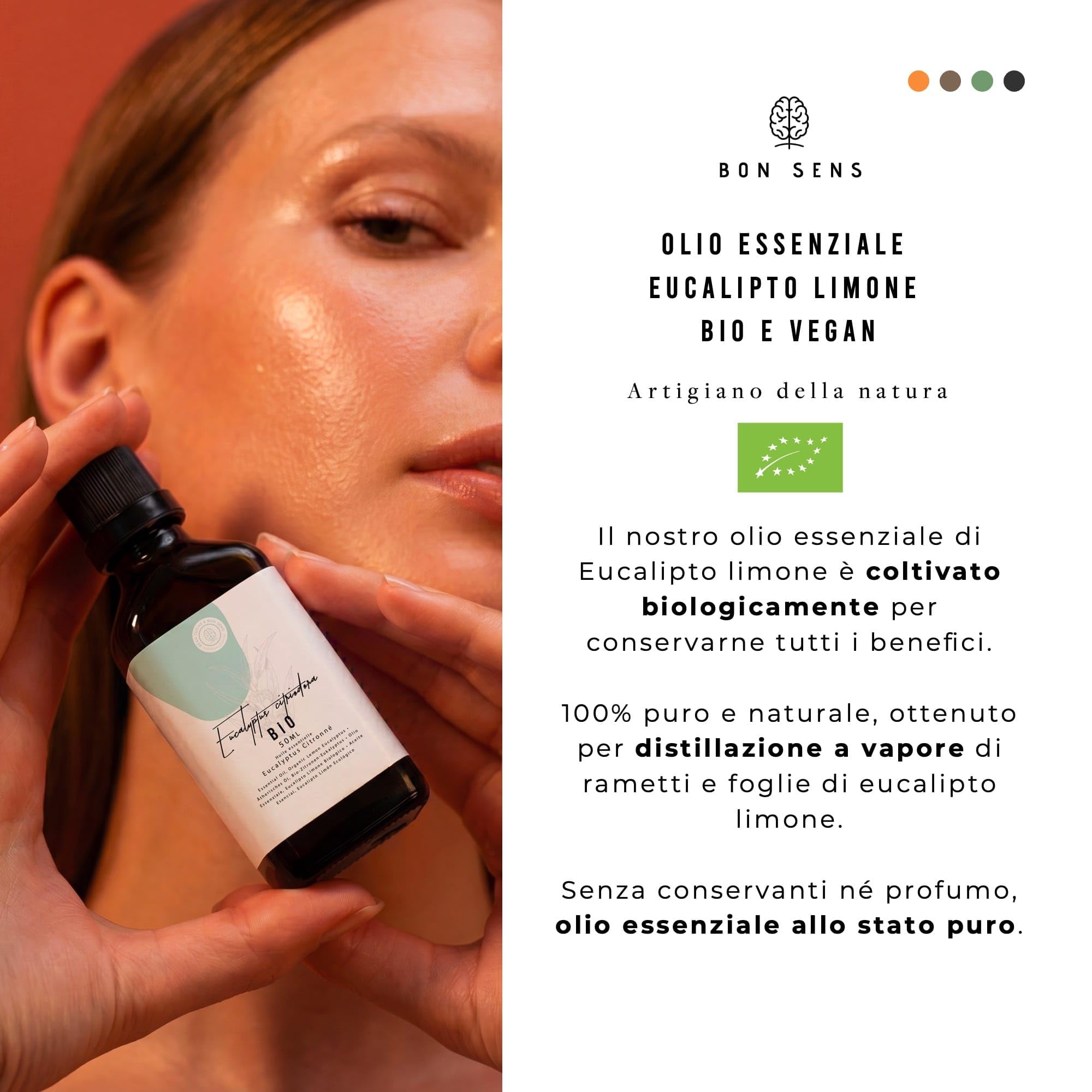 50ml Olio Essenziale Eucalipto Limone BIO (Eucalyptus Citriodora) - 100% Puro, Naturale e Biologico per Diffusore, Aromaterapia, DIY, Candele