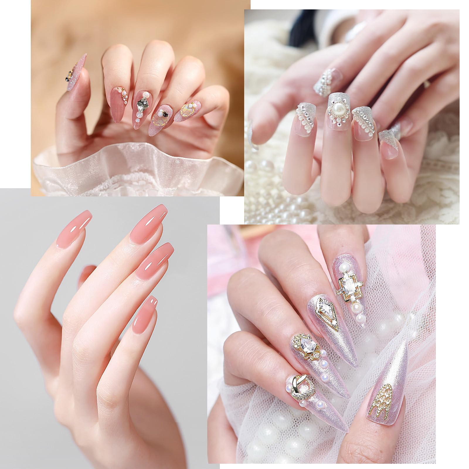 Lot de 10 000 perles à ongles plates, 6 couleurs et 4 tailles, avec pince à épiler pour manucure, décoration de chaussures et accessoires de loisirs créatifs.