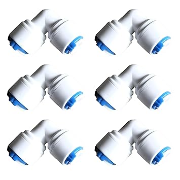 STAR ENTERPRISES,*//* RO Pipe Connectors Double Side Push, 1/4 Elbow Connector for Ro Water Purifier 1/4 to Pipe Fittings/Pipe Connector *( Pack of 6 )*
