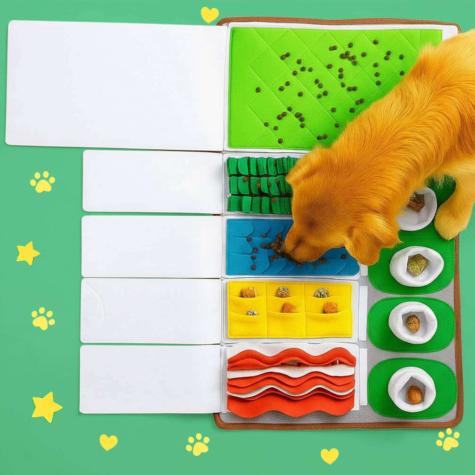 Nocciola Interactive Puzzle Dog Toy for Mental Stimulation Hide & Seek Toy for Slow Feed Snuffle Mat For Dogs 72 x 41cm Perfect for Small Medium & Large Dogs - Image 3