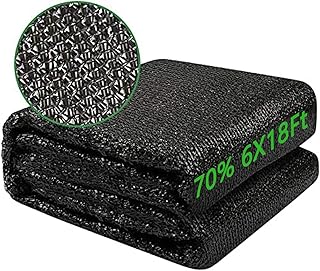 70% Sunblock Shade Cloth Anti-Aging 6ftx18ft Sun Mesh UV Resistant Net, Garden Shade Mesh Tarp for Plant Cover, Greenhouse, Barn or Kennel, Flowers, Plants (6x18 Ft)