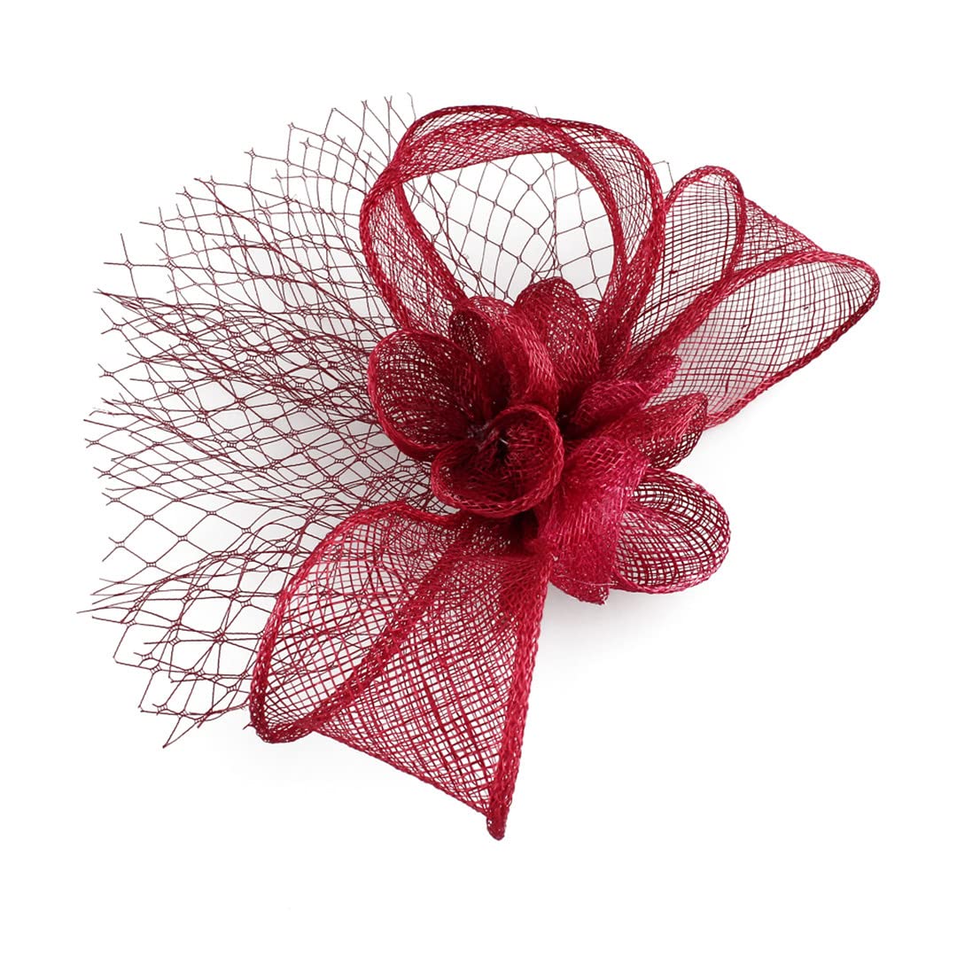Lmtossey Accessori per capelli a forma di fiore, copricapo da sposa in rete, per donne, fascinator
