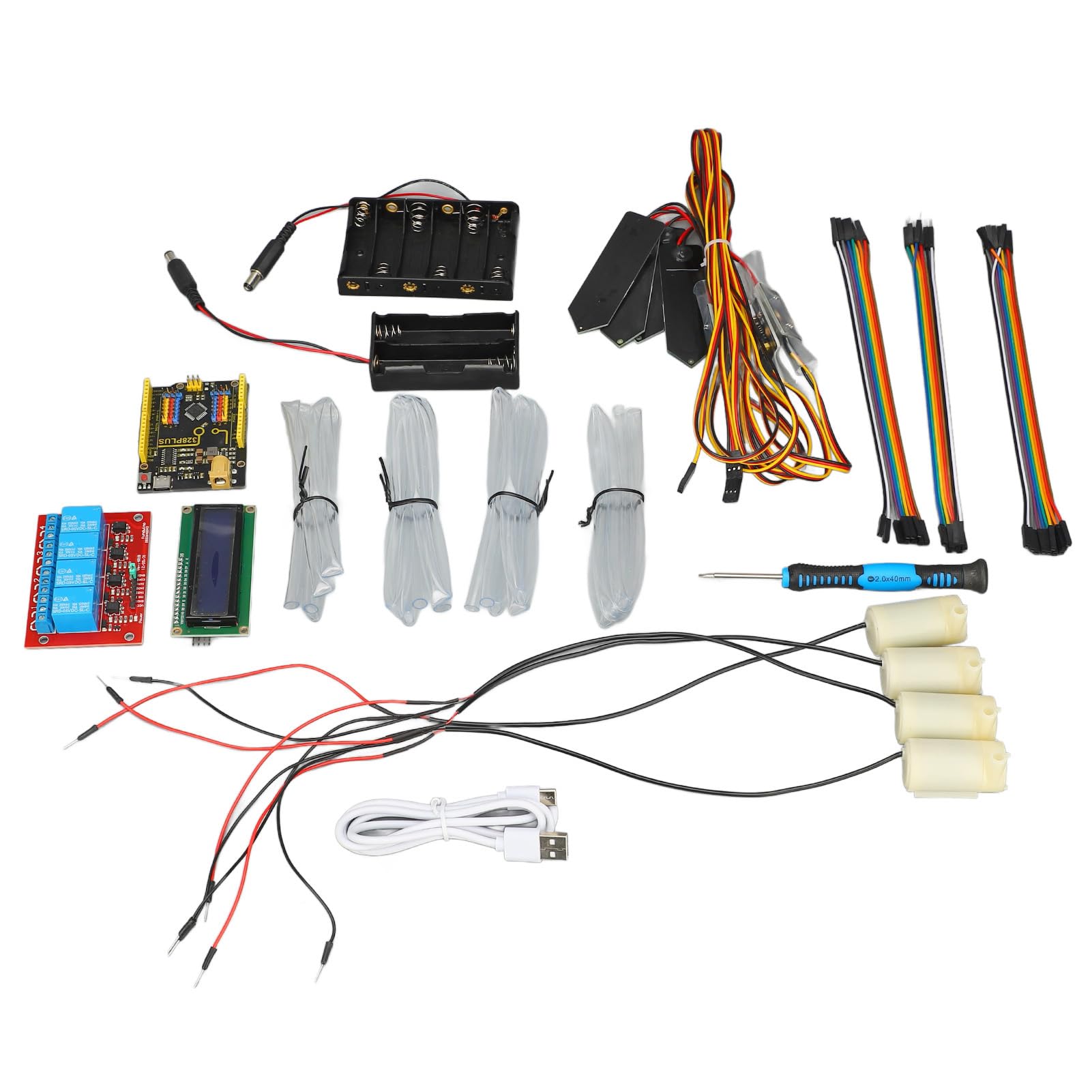 Yosoo Health Gear Kit de Riego Automático, Kit de de Riego Automático ABS de 5 V para Programación Mixta, Juego de Electrónico Completo para Jardín, Oficina, Cuidado de Plantas y Aprendizaje de
