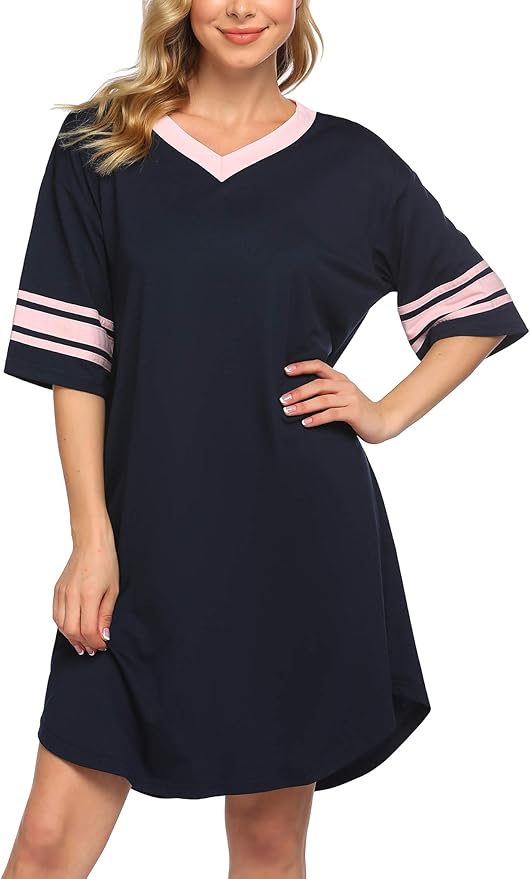 luxilooks Nightgown Short Sleeve Women's Night Shirts for Sleeping