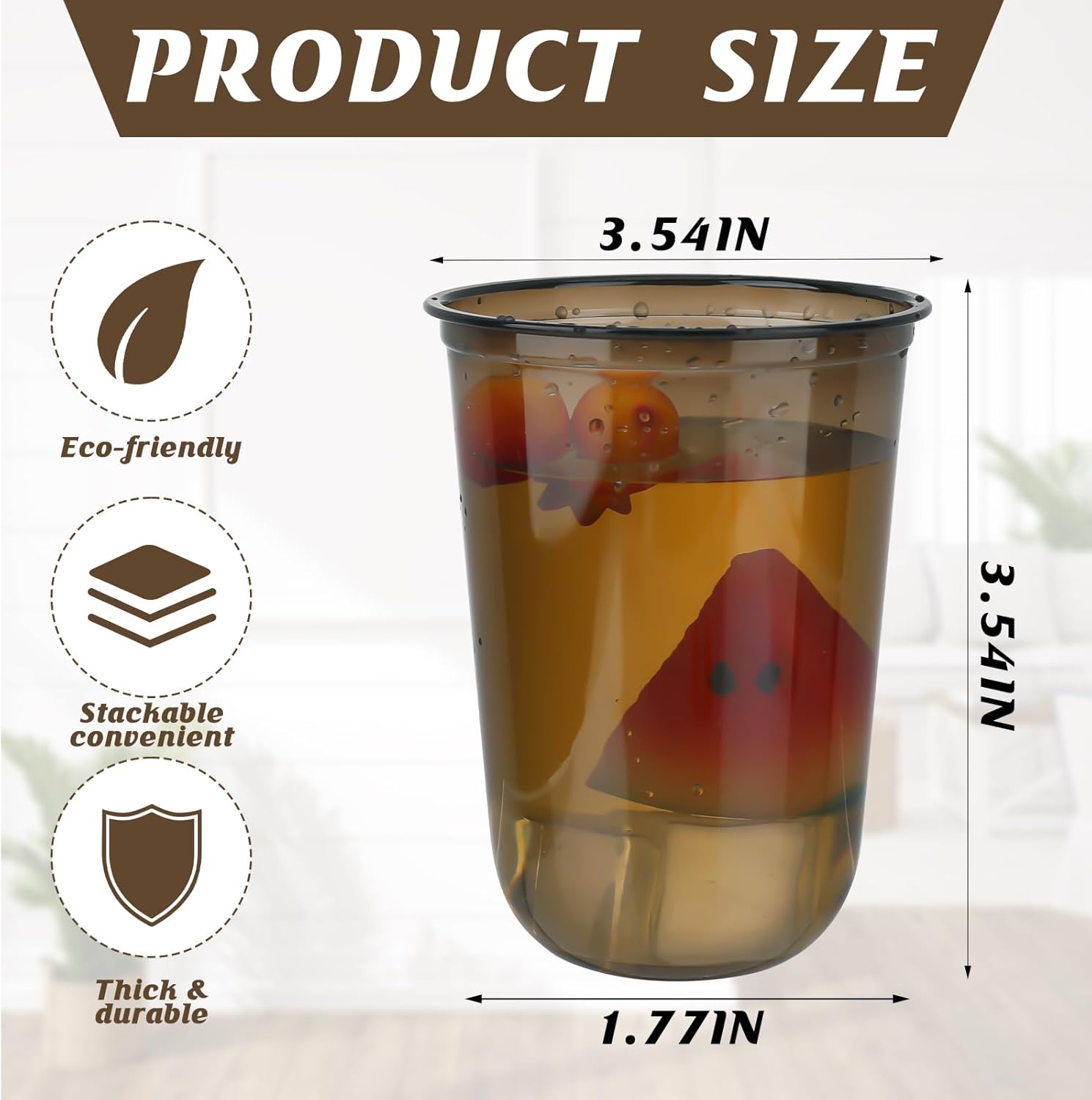 50pcs 500ml/16oz Disposable Stemless Glasses,PET Disposable Drinking Cups,Cold Party Clear Plastic Wine Glasses for Parties Birthday,Wedding,Meeting,Christmas Party Supplies. (Black) - Image 2