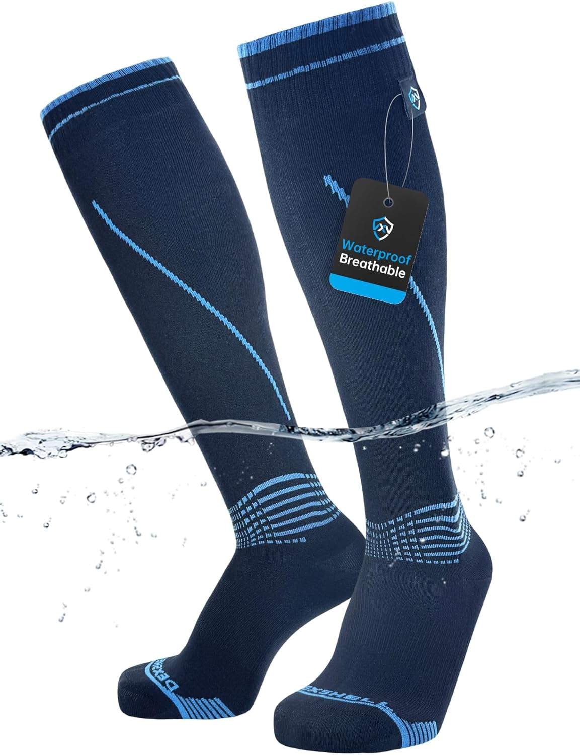 DexShell Waterproof Wading Socks Knee High For Men & Women Hiking Trail Running Outdoor Recreational Activities