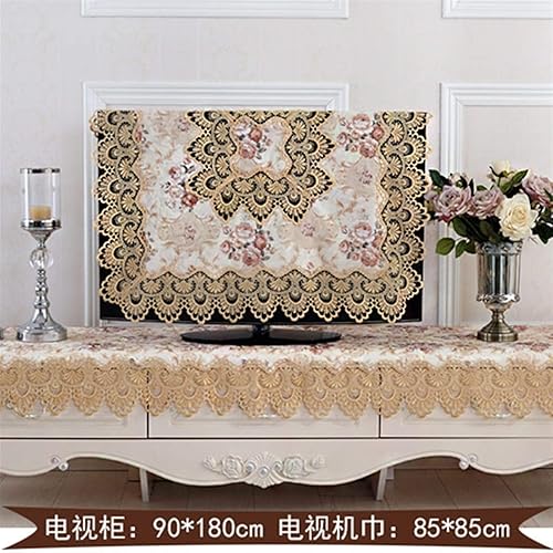 Miniatura 5 de ETULLE Manteles hechos a mano con bordado simple, elegante, para bodas, manteles de té, toallas, refrigerador (especificación: 35.4 x 59.1 in) ()