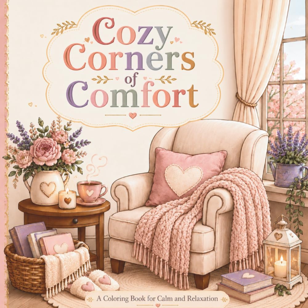 Cozy Corners of Comfort: A Coloring Book for Calm and Relaxation