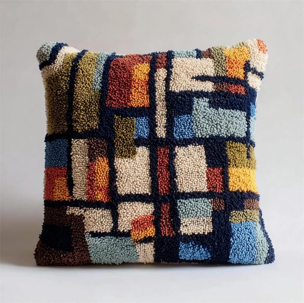 kitphoenix Latch Hook Kits DIY Throw Pillow Cover Field House