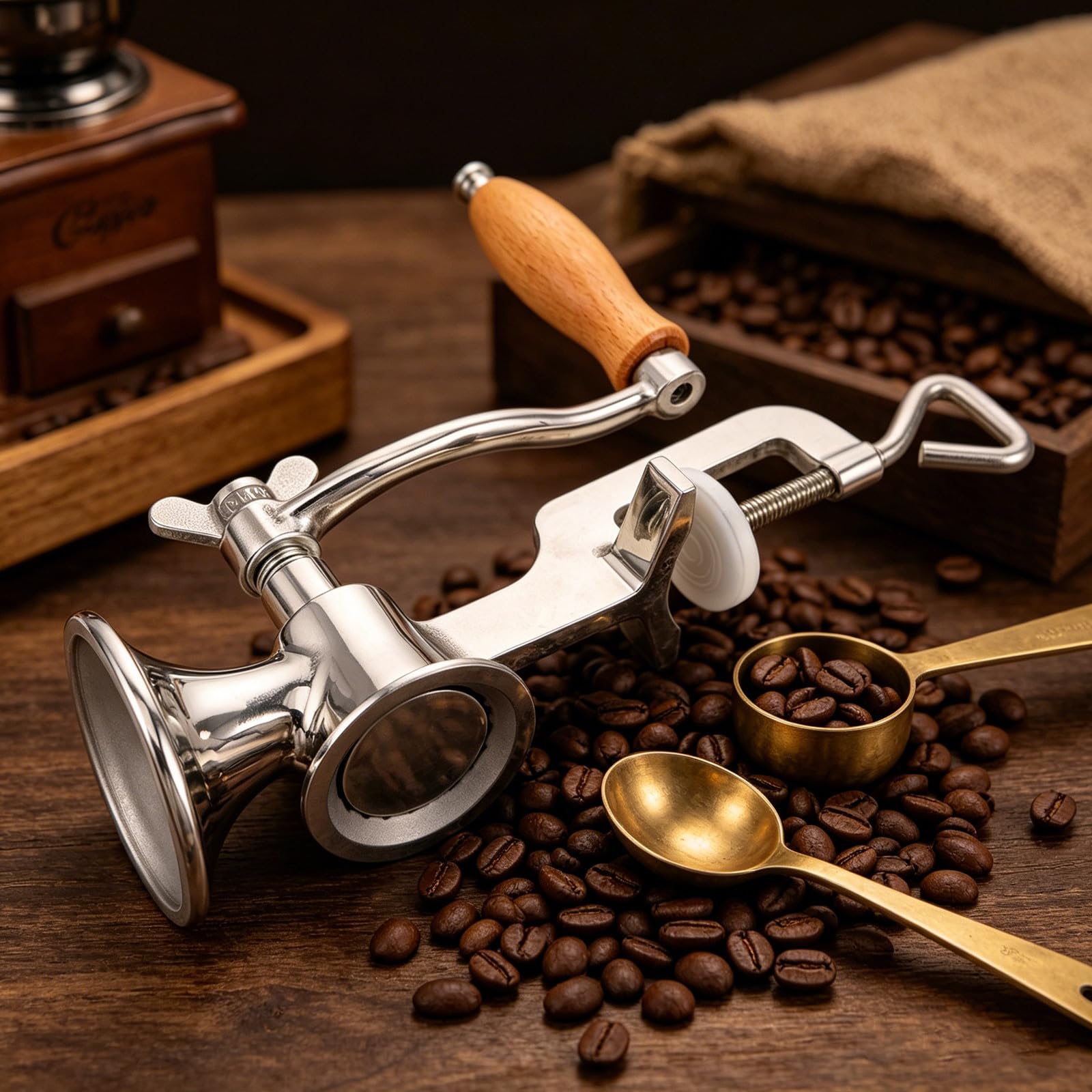 IMIKEYA Molinillo Manual de Acero Inoxidable 304 para Café y Arroz con Diseño Compacto y Fácil Mantenimiento Adecuado para Cocina y Uso Doméstico