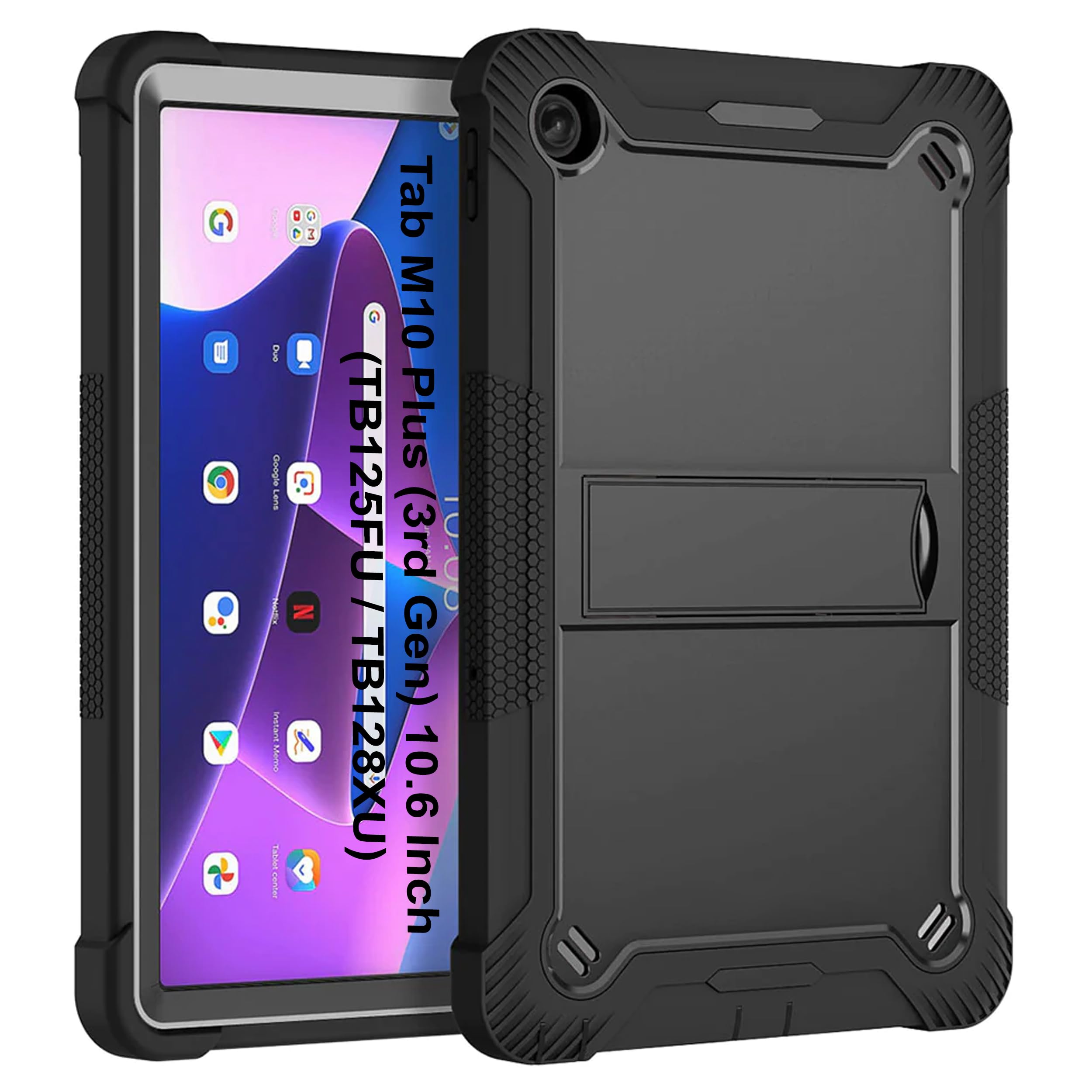 TGK Slim Heavy Duty Shockproof Protection Kickstand Hybrid Case Cover for Lenovo Tab M10 Plus (3rd Gen) 10.61 Inch Black (B0CR8K8K4Q) Amazon Price History, Amazon Price Tracker