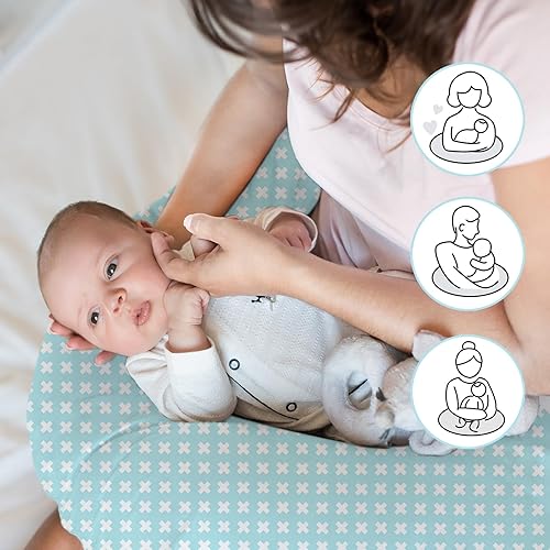 Vista 154 de Little Grape Land - Almohada de lactancia para bebés, de apoyo, alimentación con biberón, tiempo boca abajo, con funda lavable a máquina y relleno