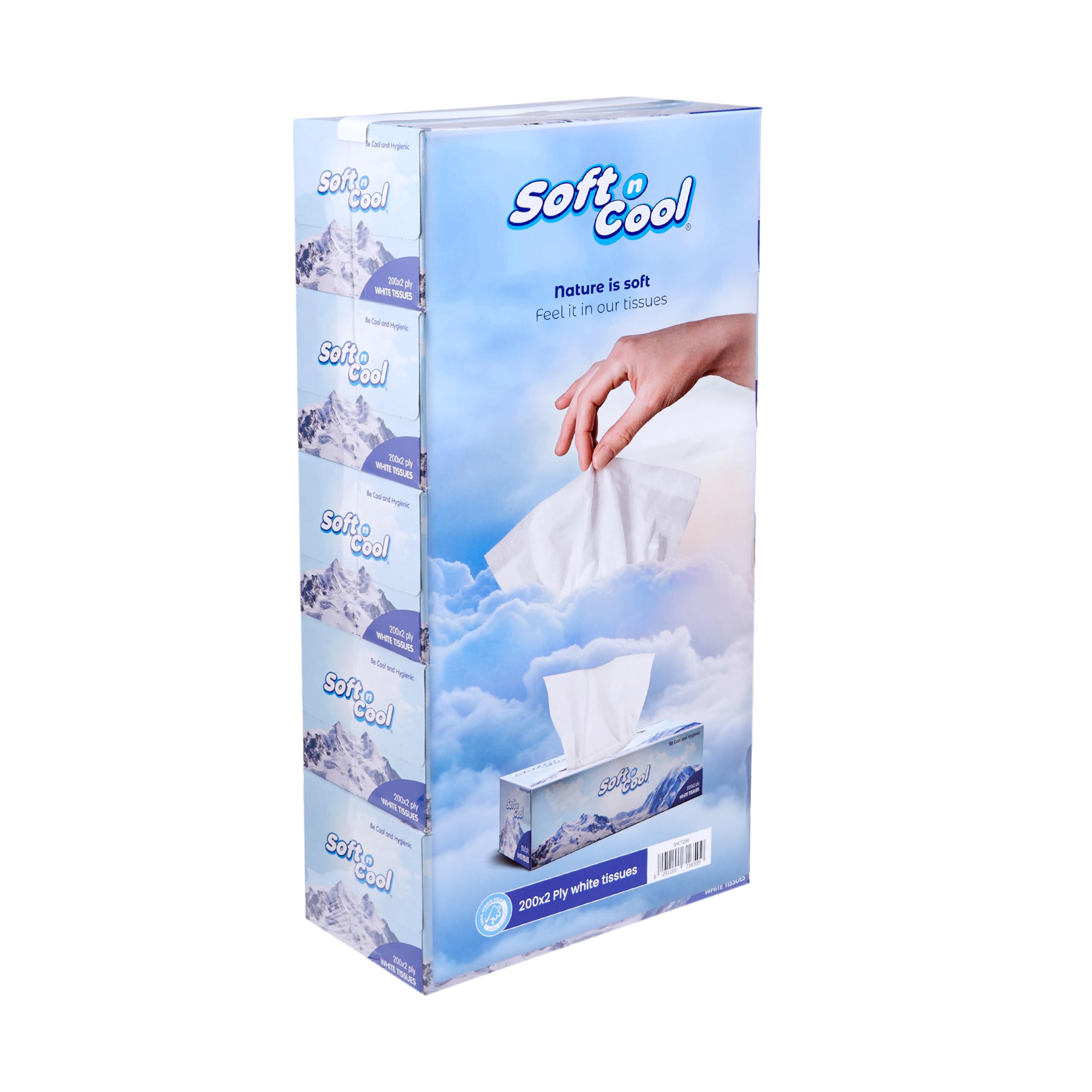 Sponsored Ad – White Facial Tissue 2 Ply, 200 Sheets, Pack of 5 Boxes