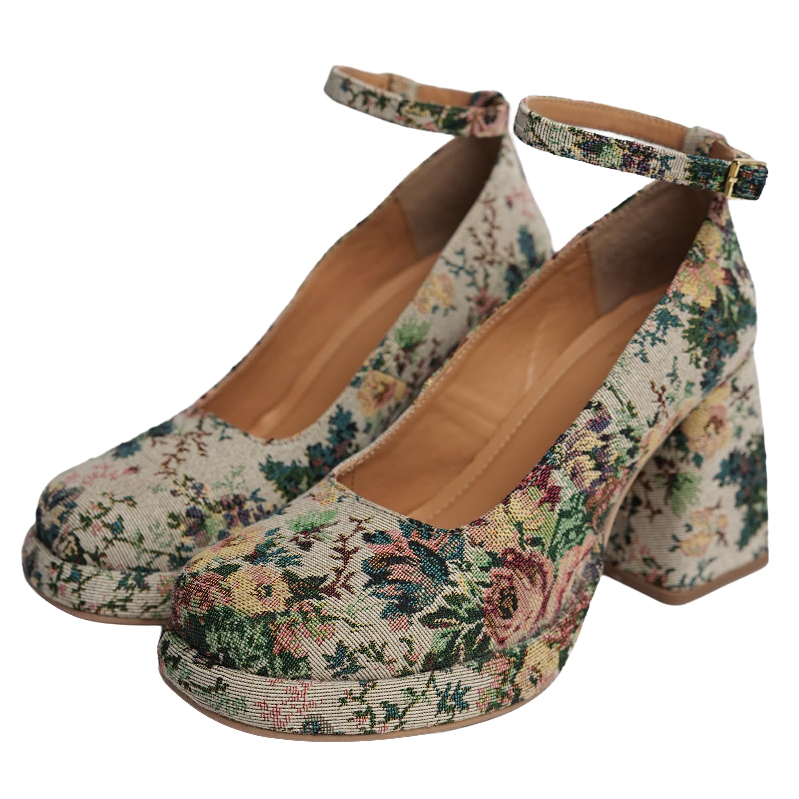 Women Floral Midtop Platform Heel Comfortable Shoes | Formal and Casual Fashion Heels