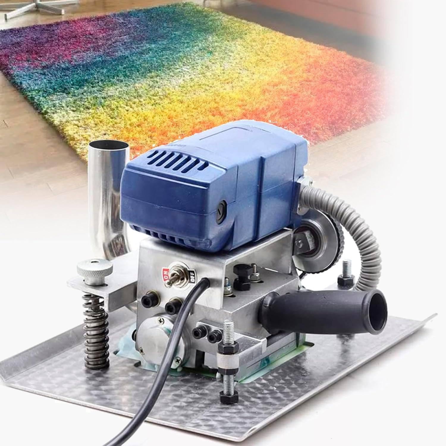 Electric Carpet Flat Blanket Machine, Carpet Cutting Knife 15000 RPM, Carpet Trimmer, Rug Shearing Machine with 3in Rotating Blade, Fast Speed, Ambidextrous Use