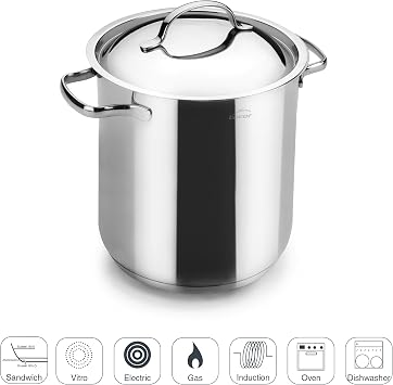 Lacor Basic High Pot, Stainless Steel, Silver, 28 cm