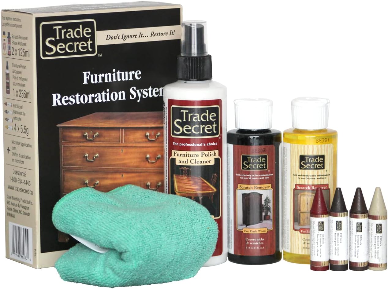 - Trade Secret Complete Wood Furniture & Floor Restoration Kit - Scratch Repair and Polish System for Light and Dark Surfaces with Microfiber Cloth