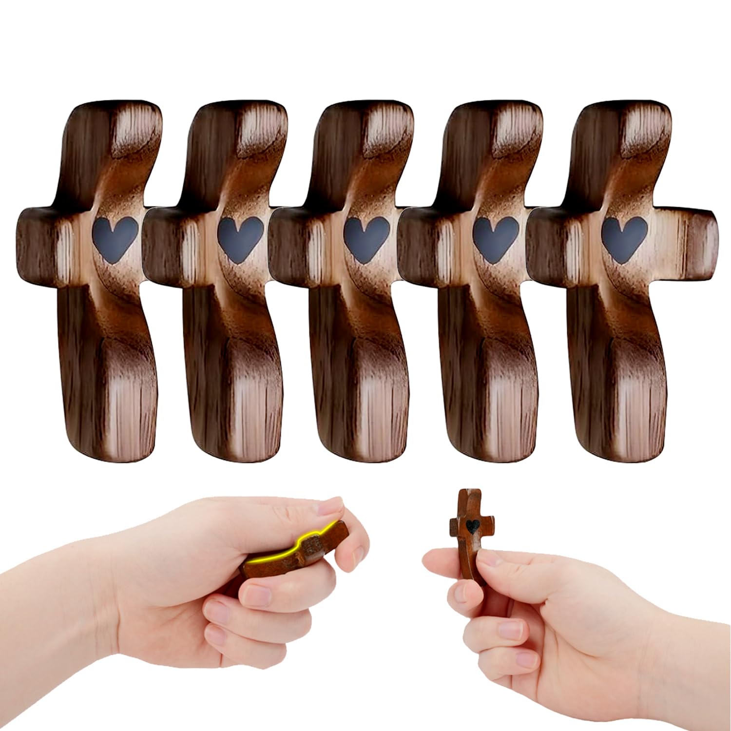 Amazon.com: 5pcs Handheld Wooden Thumb Cross with My Heart