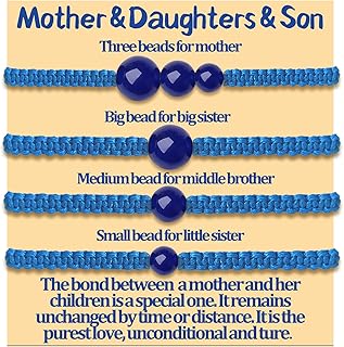 Mother and Sibling Matching Bracelet , Mom Daughter and Son Gifts, Mothers Day Mom Gifts from Big Brothers and Sisters / Big Sisters and Son, Mom Daughter and 2 Sons Gifts ,Gifts for Mother, big Son and 2 Daughters , big daughter ,Mommy and Me Bracelets Separation Anxiety Gift Mothers Day , Jewelry for 2 sibilings / 3 sibilings , Meaningful Gifts for All Your Family